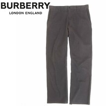 国内正規品◆BURBERRY LONDON バーバリー ロンドン コットン ストレート パンツ ダークブラウン L_画像1