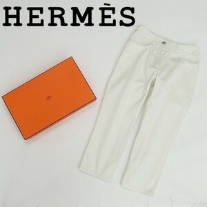  внутренний стандартный товар *HERMES Hermes Gaultier период укороченные брюки "теплый" белый 34