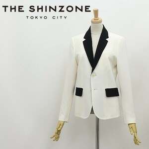 ◆THE SHINZONE ザ シンゾーン バイカラー 2釦 ジャケット オフホワイト×ブラック 36