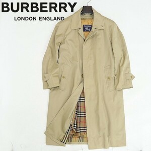 ヴィンテージ◆BURBERRYS バーバリー 裏地ノバチェック柄 ウールライナー付 ステンカラー コート ベージュ 36 SHORT