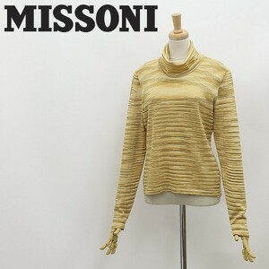 ヴィンテージ◆MISSONI SPORT ミッソーニ ボーダー柄 ニット オフタートルネック トップス プルオーバー 40