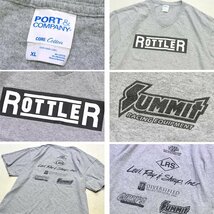 1点物◆ROTTLER企業VネックグレープリントTシャツ古着メンズXLレディースOKアメカジ90sストリート/スポーツブランド灰ビッグサイズ559349_画像2