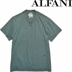 1点物◆アルファニALFANI深緑Vネック無地Tシャツ古着メンズ2XLレディースOKアメカジブランド90sストリート/スポーツ半袖ポロシャツ559431