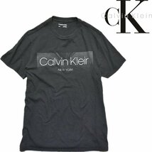 1点物◆カルバンクライン色褪せ黒プリントTシャツ古着メンズMレディースOKアメカジ90sストリートスポーツ半袖ポロシャツ丸首ブランド559533_画像1