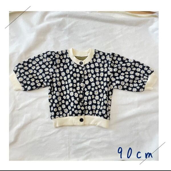 ベビー服 90 ニット カーディガン デイジー 韓国子供服 女の子 かわいい 新品