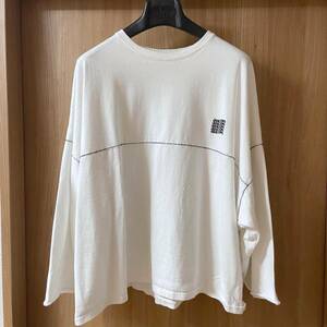 JieDa ジエダ 22SS ロゴ刺繍オーバーサイズカットソー 長袖Tシャツ 定価15,400円 送料210円〜 JIEDA LOGO OVERSIZED L/S メンズ 白