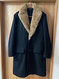 良品 WACKO MARIA ワコマリア 21AWボアメルトンウールコート S ギャングコート GANG COAT Lanificio Luigi Zanieri ブラック チェスター 黒