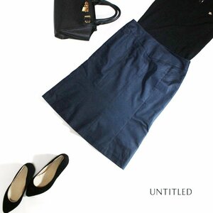  beautiful goods Untitled UNTITLED stock ) world #. thing gloss cotton 60% adult beautiful knees under height on goods A line tight skirt Denim Cart 2 M navy navy blue 