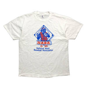 90S ヴィンテージ NABA ナショナルアダルトベースボールアソシエーション 1999年 野球 Tシャツ メンズXL 大きいサイズ 古着 BA2291