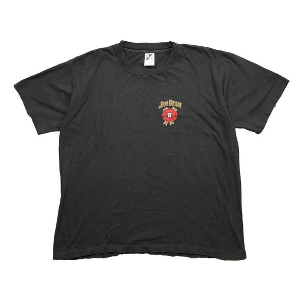90S USA 古着 半袖 Tシャツ ジンビーム JIM BEAM バーボン ウイスキー 企業系 ロゴ ブラック シングルステッチ メンズXL BA2330