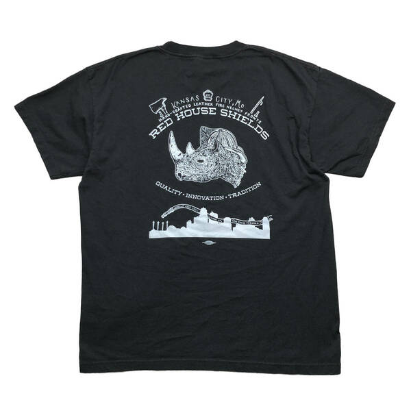 USA製 RED HOUSE SHIELDS レッドハウスシールズ レザークラフト 企業系 Tシャツ メンズXL 古着 BA2353