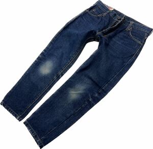 80s * BOBSON * TALON молния Denim брюки индиго джинсы W31 American Casual Street б/у одежда стандартный через год Bobson Vintage #JS650