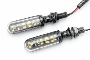 送料185円 スリムLEDウインカー2個 カーボン柄 GPZ900R ZRX1200 ゼファー400 ZRX400 バルカン ZRX1100 バリオス Dトラッカー