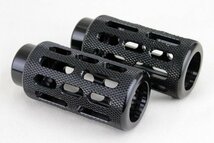 新品 アルミ製 ローレット 50mm極太タイプ ステップ左右セット ブラック 黒 フットペグ アルミステップ BMXペグ BMXステップ_画像2