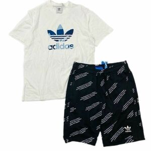 adidas アディダスオリジナルス トレフォイル 上下セット 白黒 M DX3676/BP8949 23-0712-2-11/12