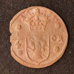 スウェーデン 1/4オーレ銅貨（1635）[E2394]コイン