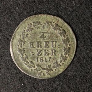 KM41/ドイツ連邦 ナッサウ公国 1/4Kreuzer銅貨（1817）[E2255]コイン　