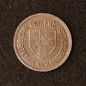 【金属製ノートゲルド】ドイツ コブレンツ 10ペニヒ鉄貨（1918）[E2346]コイン