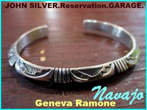 【NAVAJO】geneva/ramone/ナバホ族/シルバー/スタンプ/ワーク/バングル/銀製品/G/タイプ