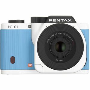 PENTAX ミラーレス一眼 K-01 レンズキット DA40mmF2.8XS ホワイト×ブルー K-01 WHITE/BLUE 15383