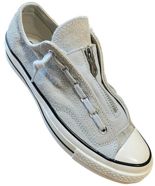 【新品】converse コンバース 70's CHUCK TAYLOR LOW ZIP OX PURE PLATINUM センタージップ スエード スニーカー 25.0cm US：6.5サイズ