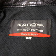KADOYA　カドヤ　THE　HEAD　FACTORY　2011　KZ‐P　Lサイズ　革ジャン　激レア　中古美品　USED_画像3