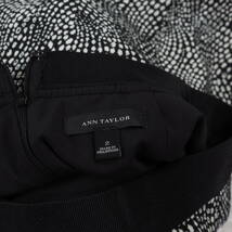 G2888*ANN TAYLOR アンテイラー☆総柄☆ひざ丈☆スカート☆黒ブラック 白ホワイト☆2_画像4