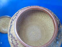 時代物、最高級、竹編みの壺、飾り壺、文化的資料、物入れ高さ２６ｃｍ_画像7