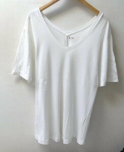 ◆three dots スリードッツ 両V シルクタッチ Tシャツ 白 サイズM