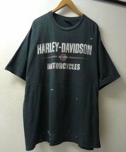 ◆HARLEY-DAVIDSON 2001 バッファロー ハーレーダビッドソン　希少 ロゴプリント Tシャツ 黒 サイズ3XL　汚れダメージ薄れあり_画像1