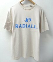 ◆Radiall ラディアル 20ss ロゴプリント クルーネック Tシャツ ベージュ サイズL 美_画像1