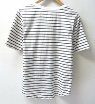 ◆CURLY カーリー 日本製 ボーダー ポケット付き Tシャツ 黒白 サイズ1　美_画像3