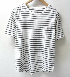 ◆CURLY カーリー 日本製 ボーダー ポケット付き Tシャツ 黒白 サイズ1　美