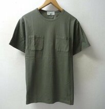 ◆SASSAFRAS ササフラス ダブルポケット付き Tシャツ カーキ サイズM_画像1