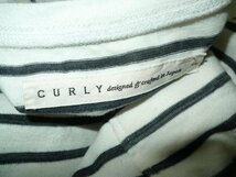 ◆CURLY カーリー 日本製 ボーダー ポケット付き Tシャツ 黒白 サイズ1　美_画像2