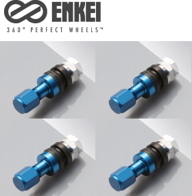 [送料無料] [新品] [ENKEI] (品番:S27A2BL) [AIR VALVE] (エアーバルブ) [ブルー/青色] [アルミ製] [4個/4本] [エンケイ製] [1台分]