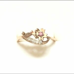 値下げ中【中古品】　桜　指輪　リング　〈11号〉