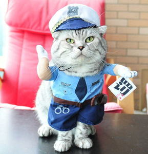  cat dog clothes Halloween costume cat Police 2 cosplay .... metamorphosis set S size 