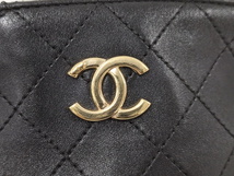 【中古】CHANEL マトラッセ ミニチェーンショルダーバッグ シェル 貝殻 レザー ブラック_画像6