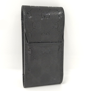 【中古】GUCCI シガレットケース GGインプリメ PVC ブラック 181716