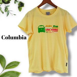 コロンビア Columbia プリントTシャツ クリーム黄色 Lサイズ 半袖Tシャツ