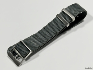 20mm 高品質 スクエア ストラップ 腕時計ベルト ファブリック NATO グレー【適合モデル ロレックス オメガ タグホイヤー等】