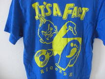 ノーヒッターNO HITTER 「It's A Fact RECORDS」パンクバンドTシャツ青 SIZE:S_画像6