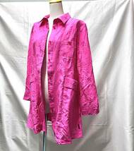Chamois V　シャツ型ジャケット　ロング　ピンク　薄手コート　フラワー　日本製（3368）_画像7