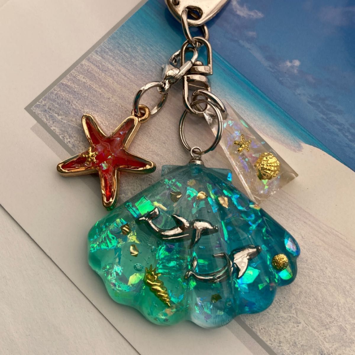 海のキーホルダー マリン 魚 レジン ダイビング ヒリゾ浜 沖縄