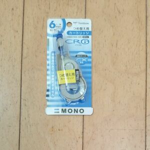 トンボ 修正テープ モノCX用 カートリッジCR6 6mm幅（ブルー） CT-CR6
