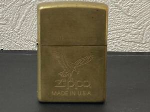 ☆ ZIPPO ジッポライター　イーグル　鷹　イーグル　 アンティーク　レトロ　火花確認済　ジッポーUSA SOLID BRASS　1999年　火花OK