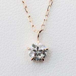 K18 さくらダイヤモンド 0.301ct 1粒ダイヤモンド ネックレス PG 750 さくらカット 桜ダイヤモンド