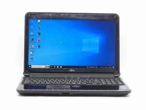 カメラ内蔵/15.6型/ノートPC/Windows10/SSD250GB/8GB/2世代i3/FMV　AH54/D　新品無線マウス/Office搭載/HDMI/USB3.0/テンキー　