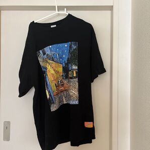 ADDICT Terrasse du caf le soir T ブラック Lサイズ